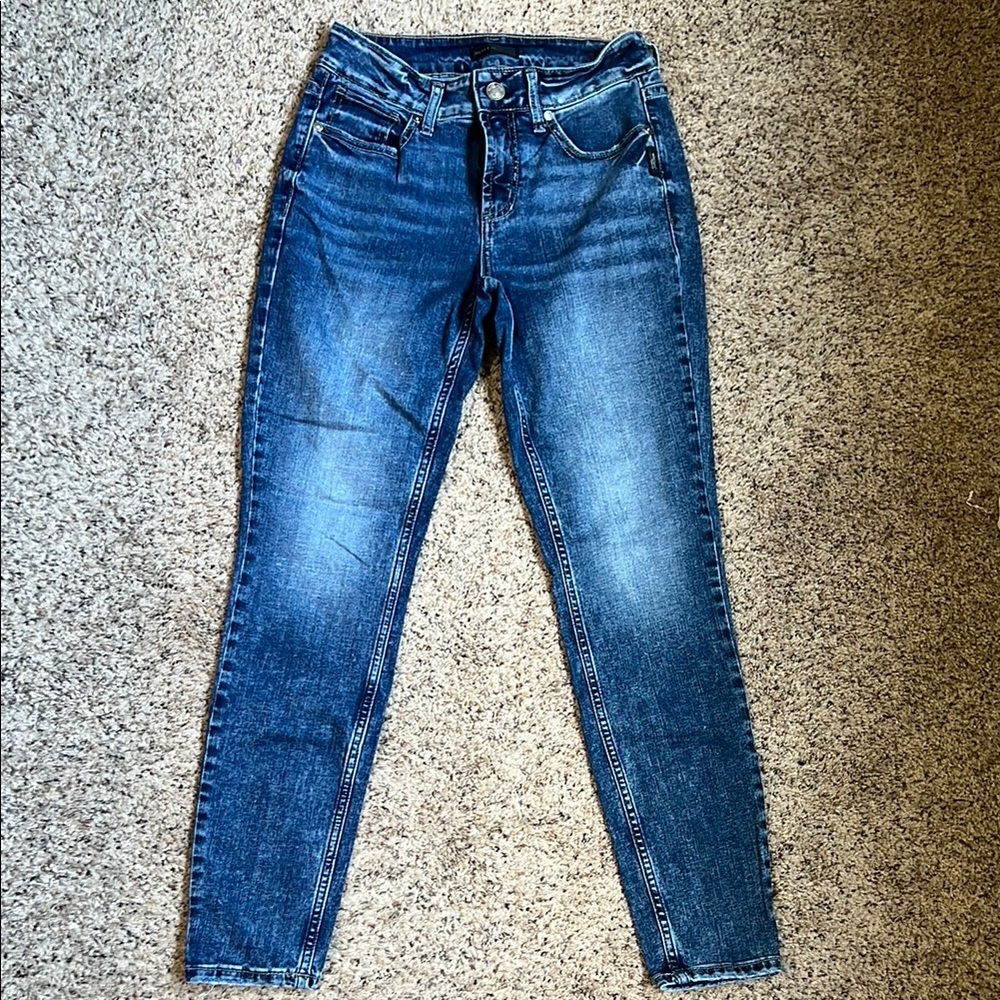 Silver Jeans Blue Skinny Denim with Tapered Ankle